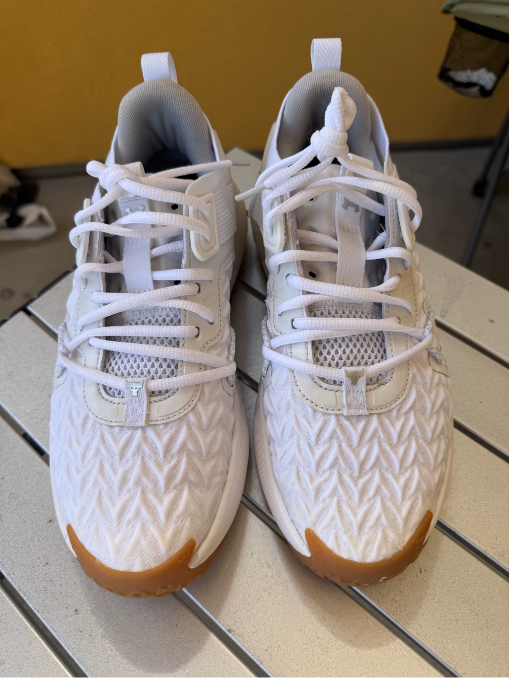 Under Armour White Athletic Sneakers With Gum Toe